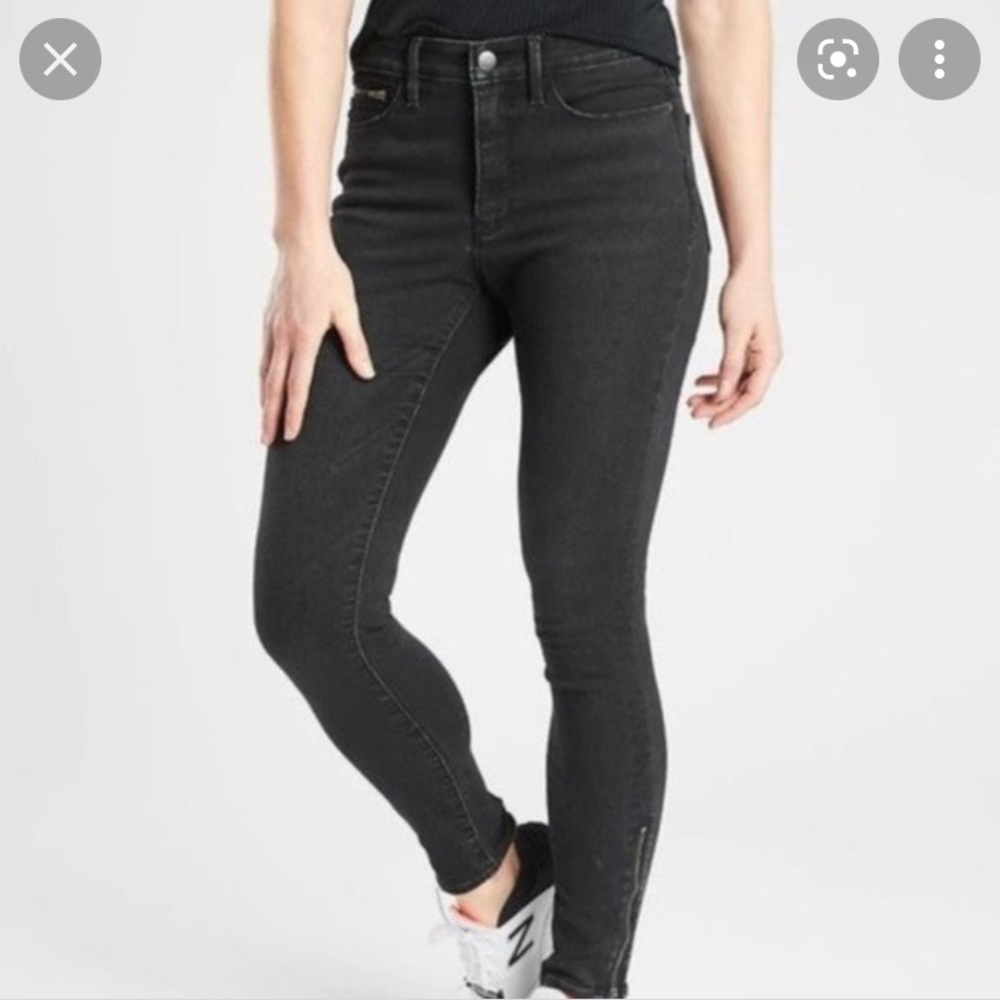 Athleta Sculptek Ultra Skinny Zip Jeans size 10